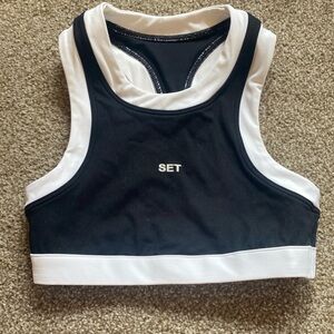 Set Active Highneck Contrast Bra